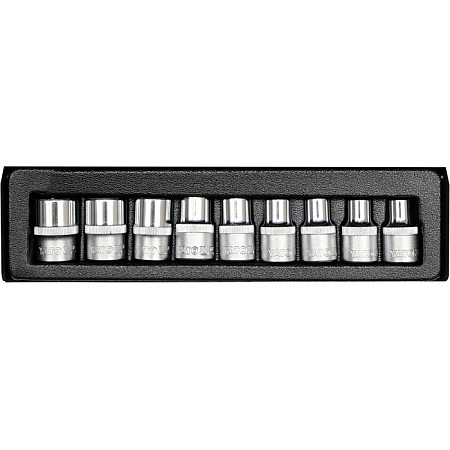 Trusa Tubulare Cr-V, 9 Buc, E10-E24 YATO YT-0521