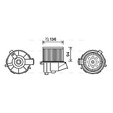Electromotor, ventilatie interioara Suflanta de aer PEUGEOT 307 307/KOMBI 1.4-2.0D 08.00-12.09 AVA COOLING PE8387 AVA