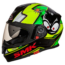 Cati integrale Helmet full-face helmet SMK TWISTER CARTOON GL241 colour neagra/fluorescent/green/yellow size M unisex SMK SMK0104/17/GL241/M