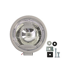 Farul universal Dreapta/Stanga raza lunga H1 12/24V diametru 225mm alb plastic negru halogen GIANT 131-UN10216A