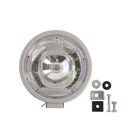 Farul universal Dreapta/Stanga raza lunga H1 12/24V diametru 225mm alb plastic negru halogen GIANT 131-UN10216A