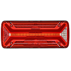 Stop spate Rear lamp L ECOLED II LED 10/30V with indicator with fog light reversing light with stop light parking light triangular reflector dynamic indicator connector: ASS2 7PIN ASPOCK A25-4121-001