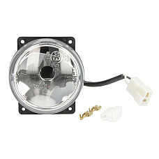 Far Universal headlamp L/R long-range H3 12/24V diameter 80mm transparent plastic neagra with wire 02m with connector AMP 2pin WESEM HM4.33700.01