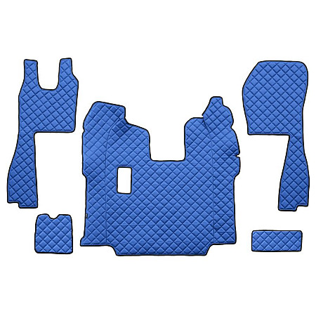 Covor compartiment picioare F-CORE pe intregul etaj cantitate in set 5 szt. material - piele matlasata eko culoare - albastru pentru transmisie manuala scaune standard - nu RECARO  SCANIA LPGRS 01.10- F-CORE F-CORE FL05 BLUE