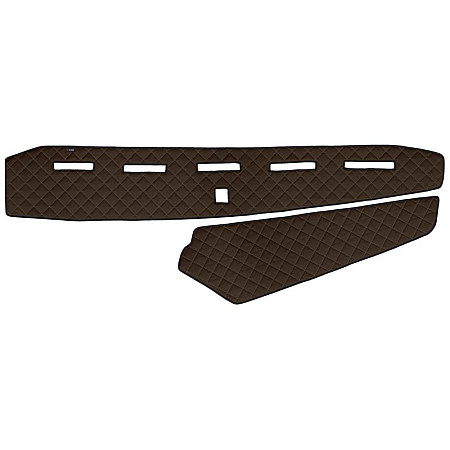 Material pentru plansa de bord Covoras de bord lipsa gaura senzorului de proximitate maro Piele matlasata EKO ECO-LEATHER Q VOLVO FH II FH16 II 03.14- F-CORE F-CORE FD05 BROWN
