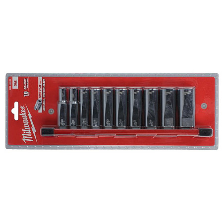 Set chei tubulare Sockets set socket / drive: 3/8 wrench / tool type: 6pt sockets inch size: 11/16 x 1/2 x 13/16 x 3/4 x 3/8 x 5/16 x 5/8 x 7/16 x 7/8 x 9/16 MILWAUKEE 4932492510