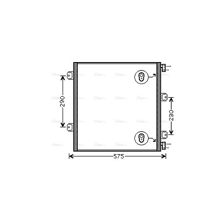 Condensator, climatizare Condensator A/C 485x540x16 RVI MIDLUM 01.00- HIGHWAY 40041011HW