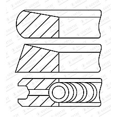 Set segmenti piston 911 STD 2 25 4 EN piston HYUNDAI GALLOPER II H-1 H-1 / STAREX PORTER TERRACAN KIA K2500 PREGIO 2.5D 07.94- GOETZE 08-448600-00