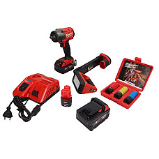 Set scula electrica Power tools kit 2 pcs SET:8 pcs battery-powered: Air impact wrench Workshop lamp battery included: charger included: number of batteries: 3 pcs kit contains: impact sockets MILWAUKEE 4933492523