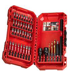 Set scule Bit sockets set / Set of handles 40 pcs 05x3.0 08x40 12x65 mm hEX size: 4 5 mm pozidriv size: PZ1 PZ2 philips size: PH1 PH2 socket TORX/E-TORX size: T15 T20 T25 T30 T40 packaging: MILWAUKEE 4932492004