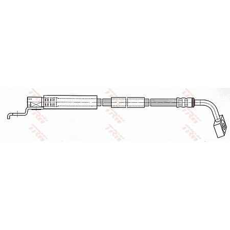 &quot;Furtun frana Furtun/conducta de frana flexibil Fata Stanga lungime 455mmdiametru 96mm 3/8&quot;&quot;-24/3/8&quot;&quot;-24UNF JEEP CHEROKEE GRAND CHEROKEE I WRANGLER II 2.4-5.9 10.84-04.07&quot; TRW AUTOMOTIVE PHD401