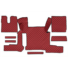 Covor compartiment picioare F-CORE doua sertare pe intregul etaj cantitate in set 7 szt. material - piele matlasata eko culoare - rosu pentru transmisie manuala MAN TGX I TGX II 01.19- F-CORE F-CORE FL51 RED