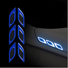 Set 2 stickere reflectorizante DIAMOND cu insertie Carbon 5D, culoare Albastra