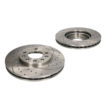 Disc frana de performanta High-efficiency brake disc SPEEDMAX Ventilated Cut-Drilled front  L/R outer diameter 280 mm thickness 25 mm 2pcs OPEL ASTRA G ASTRA G/KOMBI ASTRA H 1.3D-2.2D 02.98- SPEEDMAX 5201-01-0823PTUOTUV