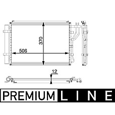 Condensator, climatizare A/C condenser with dryer HYUNDAI IX20 KIA VENGA 1.4-1.6LPG 02.10- MAHLE AC 58 000P