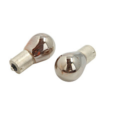 Bec, lampa frana / lampa spate Light bulb halogen 2pcs PY21W Chrome 12V max. 21W light colour amber socket type BAU15S no road approval contains 2 cores M-TECH PTZCH36-02B