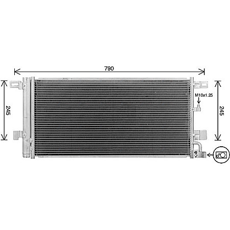 Condensator, climatizare A/C condenser with dryer  AUDI A4 ALLROAD B9 A4 B9 A5 A6 ALLROAD C8 A6 C8 A7 2.0-4.0H 05.15- AVA COOLING AI5439D AVA