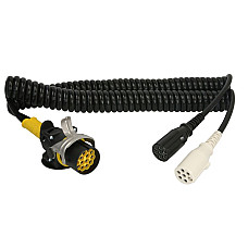 Cablu infasurat Spiral electric wire version QS6+ polyurethane max length 4m plugs number of pins: 7/15 24V no of lines: 1x25+6x15mm temperature range-40/125 12 active pins in plug 15 Adaptor 15-N/S EURO PHILLIPS C012-412040-1002