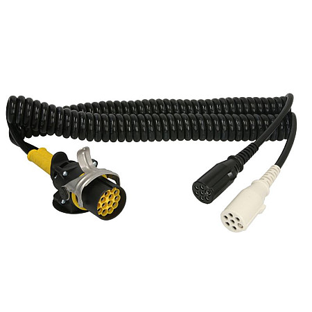 Cablu infasurat Spiral electric wire version QS6+ polyurethane max length 4m plugs number of pins: 7/15 24V no of lines: 1x25+6x15mm temperature range-40/125 12 active pins in plug 15 Adaptor 15-N/S EURO PHILLIPS C012-412040-1002