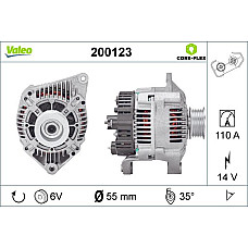 Alternator 14V 110A VOLVO S40 I V40 RENAULT ESPACE III LAGUNA I SAFRANE II 1.9D/2.2D 11.93-03.01 VALEO VAL200123