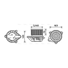 Electromotor, ventilatie interioara Suflanta de aer PEUGEOT 406 607 1.6-3.0 11.95-07.11 AVA COOLING PE8373 AVA