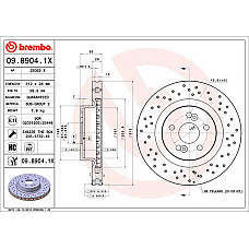 Disc frana Brake disc BREMBO Xtra Drilled front  L/R outer diameter 312 mm thickness 28 mm RENAULT CLIO III MEGANE II 2.0/2.0D 05.04-12.14 BREMBO 09.8904.1X
