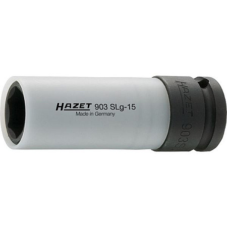 Tubulare si accesorii Tubulara impact Hexagonal 1/2 dimensiune metrica: 15mm pentru jante din aliaj pentru roti pt unelte de impact cu pereti subtiri lung lungime 85mm AMG SMART HAZET HAZ 903SLG-15