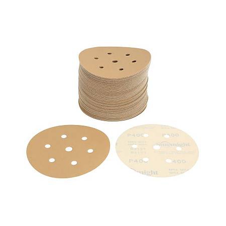 Abrazivi GOLD Hartie abraziva: disc scai numar gauri: 7 gradatie: P400 diametru:150mm culoare: bej ambalaje 100 buc SUNMIGHT SUN52616