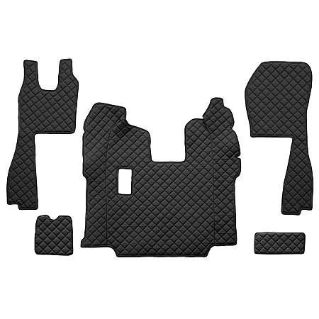 Covor compartiment picioare F-CORE pe intregul etaj cantitate in set 5 szt. material - piele matlasata eko culoare - negru pentru transmisie manuala scaune standard - nu RECARO SCANIA LPGRS PG 01.10- F-CORE F-CORE FL05 BLACK