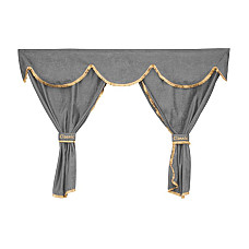 Cortina cabina ofer Perdele cabinei soferului cabina larga bibelouri fata spate piele intoarsa CLASSIC cantitate in set: 7buc gri tip cabina: XXL MAN TGA TGX I 06.99- F-CORE F-CORE XC13 GRAY