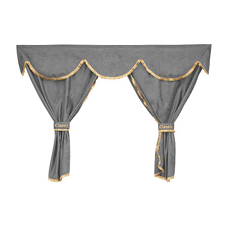 Cortina cabina ofer Perdele cabinei soferului bibelouri fata spate piele intoarsa CLASSIC cantitate in set: 7buc gri tip cabina: XLX MAN TGA TGX I 06.99- F-CORE F-CORE XC14 GRAY