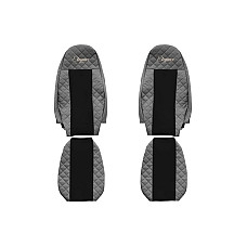 Husa scaun Huse pentru scaune Elegance gri material eco-piele / velours serie ELEGANCE scaune cu tetiere integrate VOLVO F-CORE F-CORE FX01 GRAY