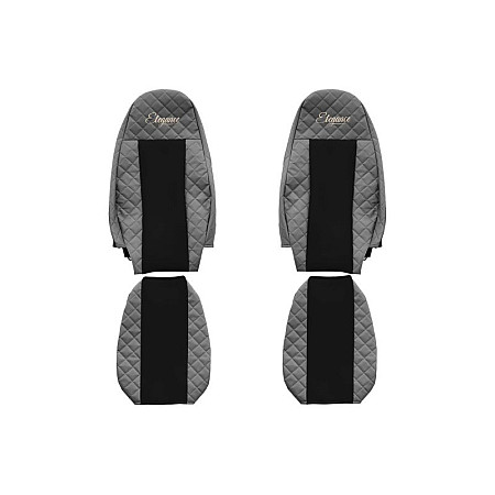 Husa scaun Huse pentru scaune Elegance gri material eco-piele / velours serie ELEGANCE scaune cu tetiere integrate VOLVO F-CORE F-CORE FX01 GRAY