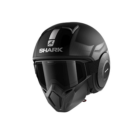 Cati de protecie deschise Casca Casca cu jet SHARK STREET-DRAK TRIBUTE RM culoare antracit/matt/negru marime XL SHARK HE3325E-KUS-XL