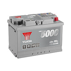 Acumulator Pornire Battery YUASA 12V 80Ah/740A YBX5000 Silver High Performance SMF R+ standard 278x175x190 B13 starting YUASA YBX5096