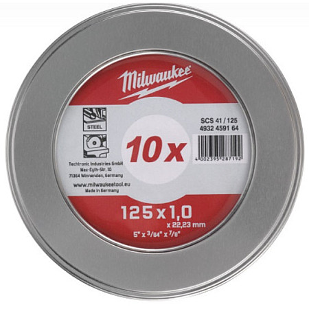 Suport disc abraziv, polizor multifuncional Disc pentru taiere 10buc 125mm utilizare prevazuta material: metal MILWAUKEE 4932459164