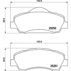 Set placute de frana Fata PEUGEOT 308 II 308 II/KOMBI 1.5D/1.6/1.6D 04.14-06.21 BREMBO P 61 138