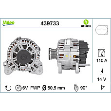 Alternator 14V 110A AUDI A1 A3 SEAT ALTEA ALTEA XL IBIZA IV IBIZA IV SC IBIZA IV ST LEON TOLEDO IV SKODA FABIA II OCTAVIA II RAPID YETI VW BEETLE 1.0-2.0D 11.08- VALEO VAL439733