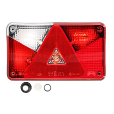 Stop spate Rear lamp L MULTIPOINT V P21/5W/P21W/PY21W 24V with indicator with fog light reversing light with stop light parking light triangular reflector connector: PE with wire eye ASPOCK A24-8502-001