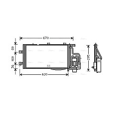 Condensator, climatizare A/C condenser with dryer CHEVROLET CORSA OPEL COMBO TOUR COMBO/MINIVAN CORSA C CORSA C/HATCHBACK 1.7D 08.00- AVA COOLING OLA5310D AVA
