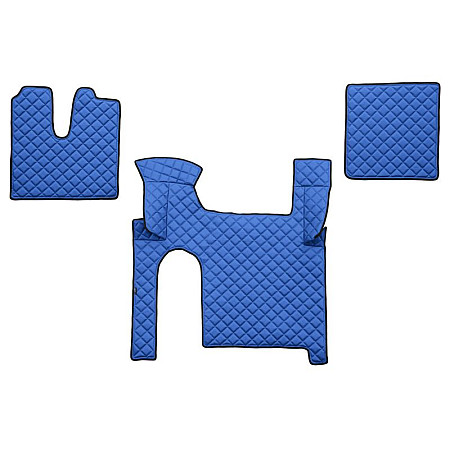 Covor compartiment picioare F-CORE doua sertare pe intregul etaj cantitate in set 3 szt. material - piele matlasata eko culoare - albastru pentru transmisie manuala MAN TGX I 06.06-09.21 F-CORE F-CORE FL30 BLUE