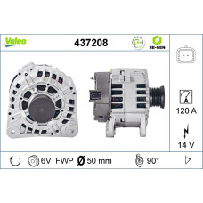 Alternator 14V 120A VOLVO S40 I V40 MITSUBISHI CARISMA SPACE STAR NISSAN INTERSTAR PRIMASTAR OPEL MOVANO VIVARO A RENAULT ESPACE III LAGUNA I LAGUNA II 1.8-2.5D 07.95- VALEO VAL437208