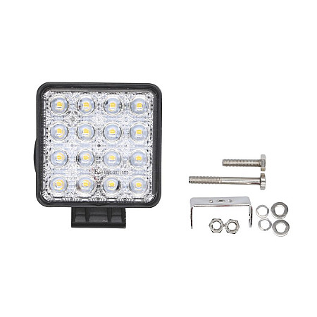 Lumini Work light Osram Opto Semiconductors LED number of diodes: 16 power max: 48W voltage: 12/24/30V no road approval Osram LED Inside waterproof shape Square length110mm width58mm height128mm M-TECH TUOLOWLO13