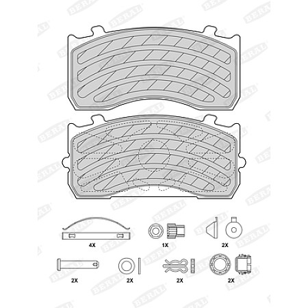 Set placute de frana KNORR numar WVA: 29115 29148 29183 GAZ VALDAJ MAN TGL I MERCEDES ACCELO ANTOS ATEGO ATEGO 2 ATEGO 3 NISSAN NT500 D0834LFL40-OM936.916 01.98- BERAL BCV29183TK