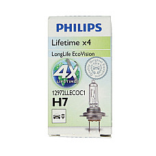 Bec, far principal Bec cutie 1buc H7 12V 55W PX26D LongLife EcoVision DS DS 3 DS 4 DS 5 DS 7 IVECO DAILY CITYS DAILY III DAILY IV DAILY LINE DAILY TOURYS DAILY V DAILY VI MASSIF 06.89- PHILIPS PHI 12972LLECO/C1