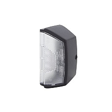 Locas iluminare numar circulatie Number plate light housing R10W colour: neagra glass colour: transparent MAN EL F2000 F9 F90 F90 UNTERFLUR M90 SG SL II TGA TGL I MERCEDES O 309 O 402 O 405 O 407 T2/L 01.68- HELLA 9BG121 587-031