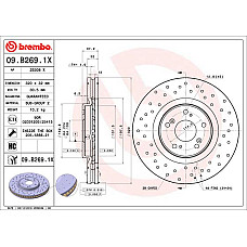 Disc frana Brake disc BREMBO Xtra Drilled front  L/R outer diameter 320 mm thickness 32 mm HONDA ACCORD IX ACCORD VIII 2.0-3.5 06.08- BREMBO 09.B269.1X