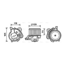 Electromotor, ventilatie interioara Suflanta de aer ABARTH GRANDE PUNTO PUNTO PUNTO EVO FIAT GRANDE PUNTO LINEA PUNTO PUNTO EVO PUNTO EVO/HATCHBACK PUNTO/HATCHBACK OPEL ADAM CORSA D 0.9-1.9D 06.05- AVA COOLING FT8433 AVA