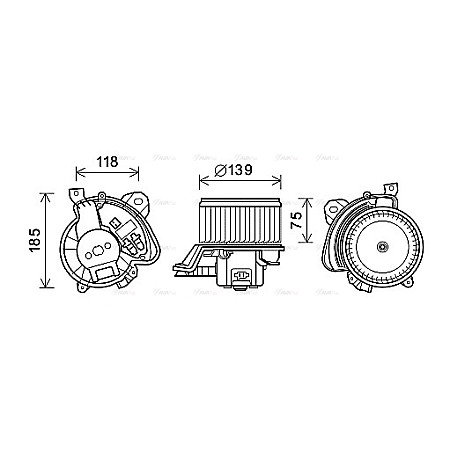 Electromotor, ventilatie interioara Suflanta de aer ABARTH GRANDE PUNTO PUNTO PUNTO EVO FIAT GRANDE PUNTO LINEA PUNTO PUNTO EVO PUNTO EVO/HATCHBACK PUNTO/HATCHBACK OPEL ADAM CORSA D 0.9-1.9D 06.05- AVA COOLING FT8433 AVA