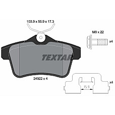 Set placute de frana Spate DS DS 4 DS 5 CITROEN C4 II DS4 DS5 FIAT TIPO PEUGEOT 3008 308 5008 5008 I 508 I RCZ 1.2-2.2D 06.09- TEXTAR 2492201